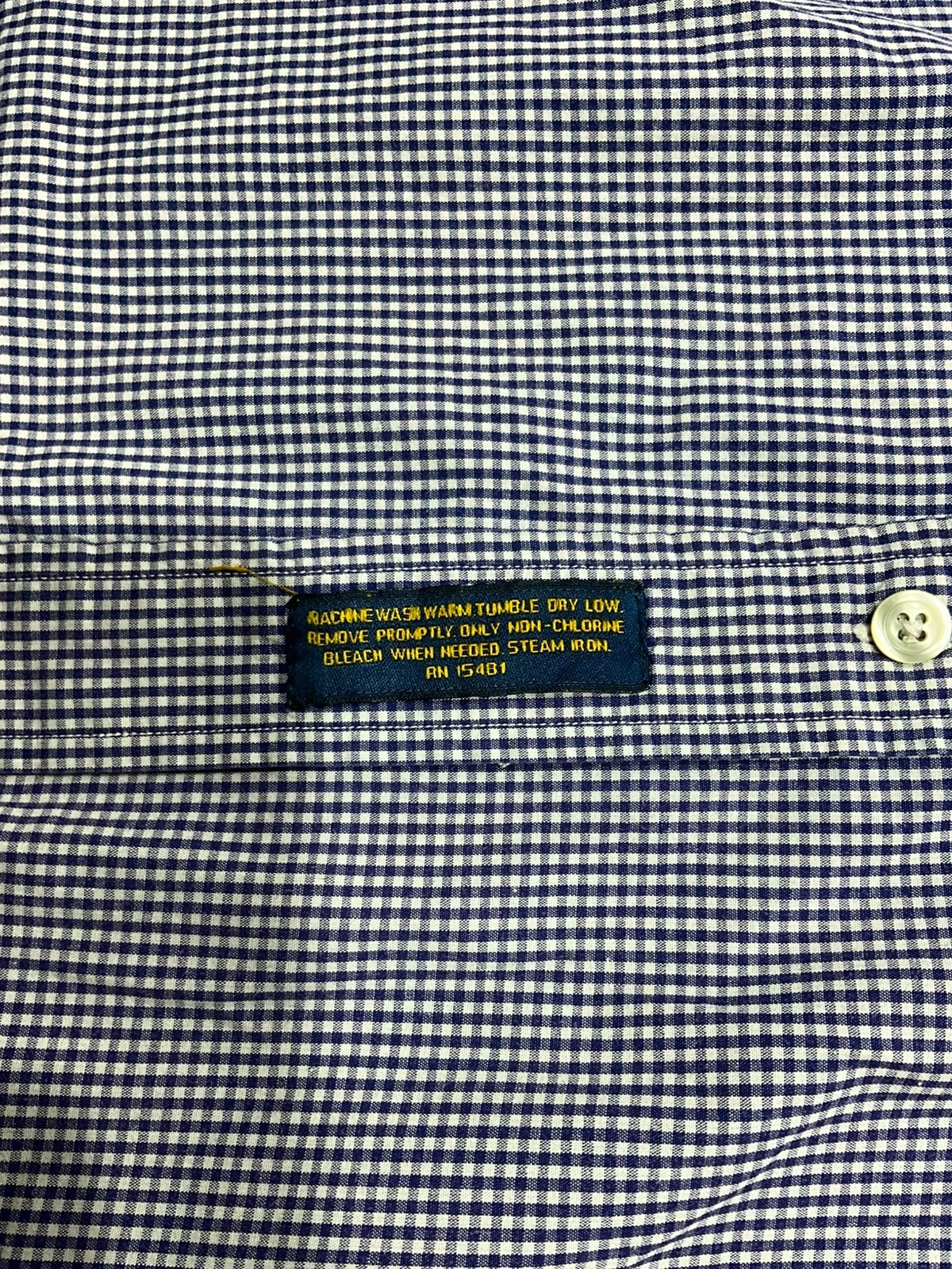 Chemise Tommy Hilfiger Crest 16-33 Vintage 100% Coton Vichy Bleu Marine – photo 6